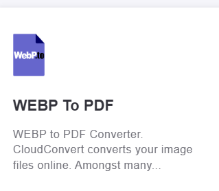 Factors of an excellent WEBP to PDF converter site